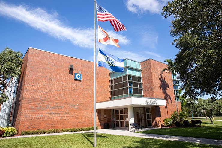 exterior of irsc building near storie