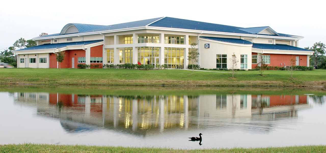 Exterior of a school in Martin County Florida