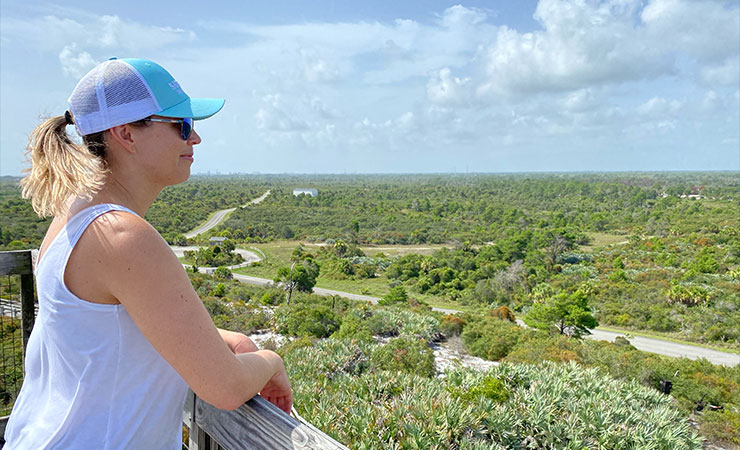 woman looking over Jonathan Dickinson State Park