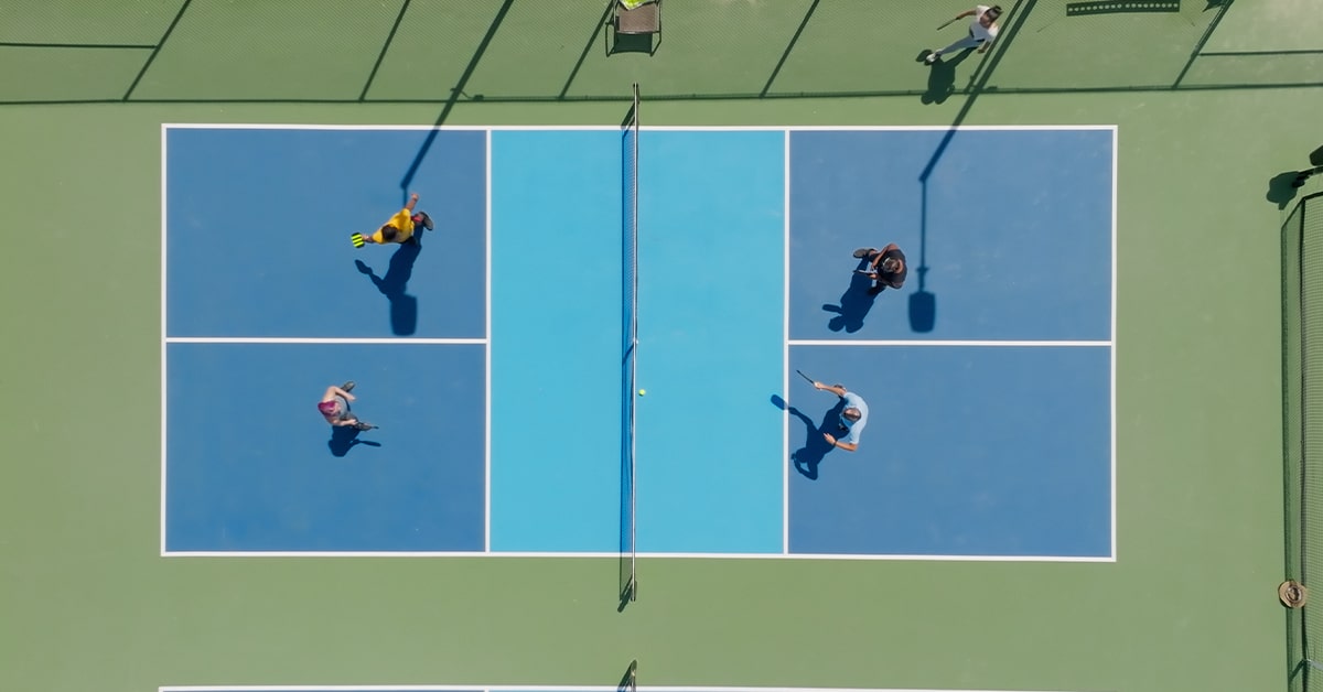 aerial of Martin County residents playing pickleball