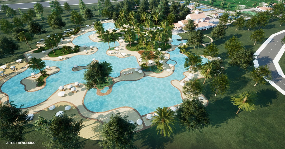 The community pool rendering at storie in martin county