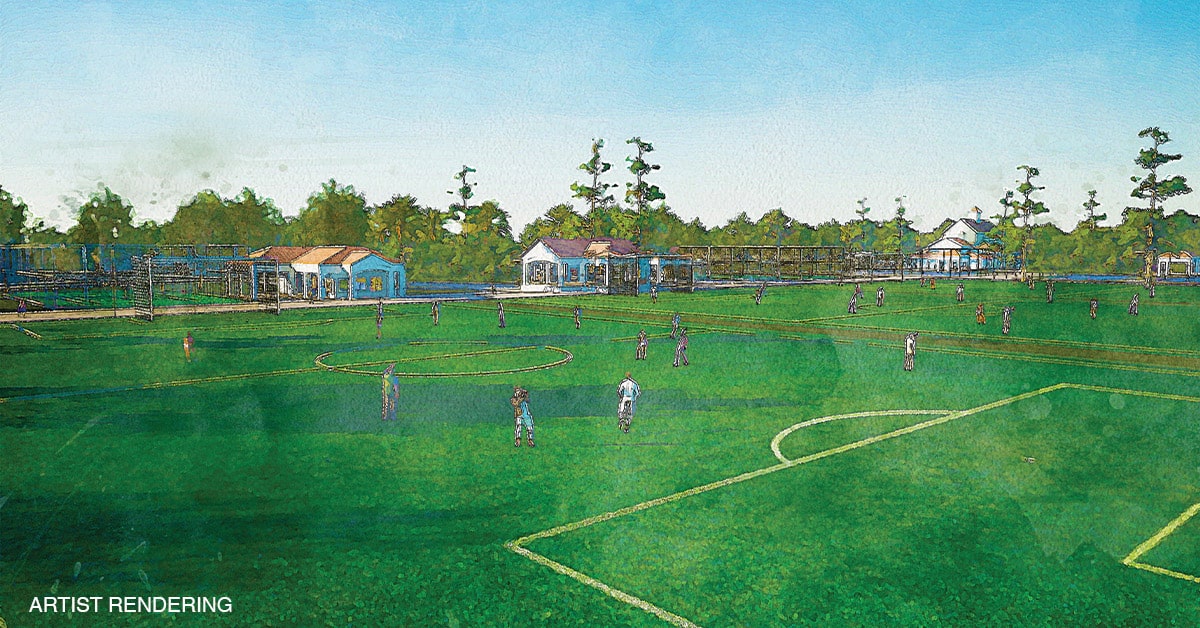 artist rendering of Martin County Kids on soccer field