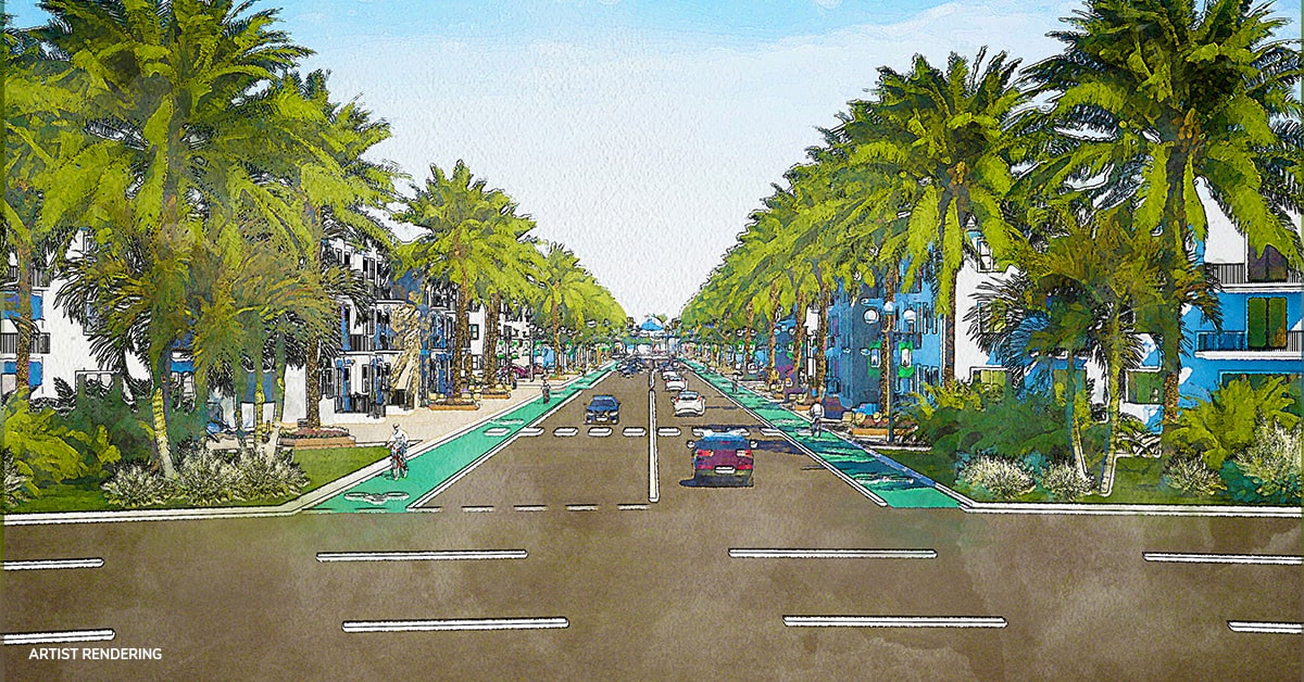 Streetscape rendering of Storie Neighborhood